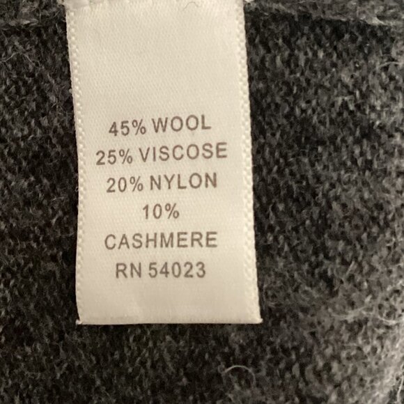 Banana Republic Wool Cashmere Rib Knit Sweater Dress S Charcoal Gray #128K - Picture 6 of 8